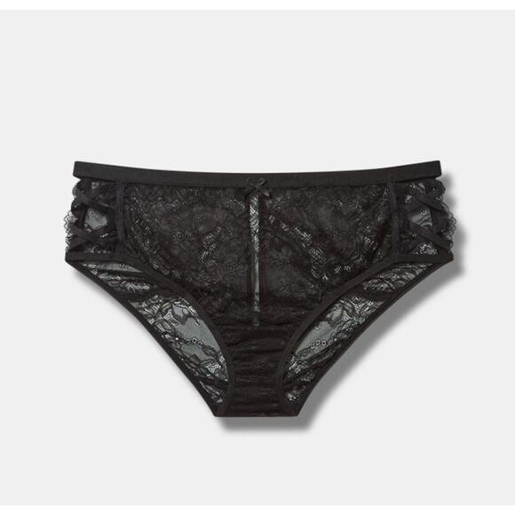 Torrid Women's Plus Size Black Deep Slit Back Hipster Panty Size 5X 5 New - Picture 1 of 7